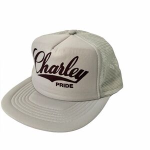 Vintage Charley Pride Trucker Hat Cap Foam Front Gray Snap Back Country Music 80